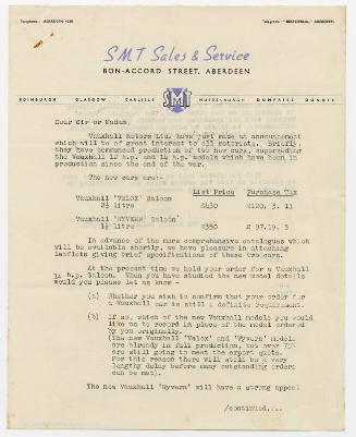 S M T Sales & Service Letter