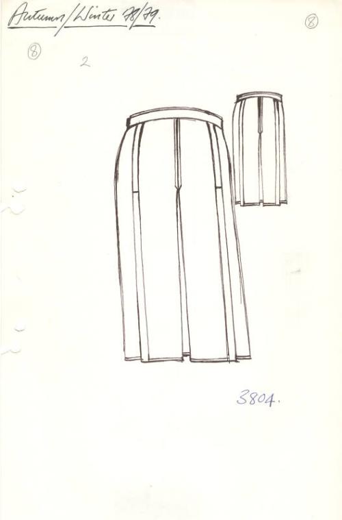 Drawing of Skirt for Autumn/Winter 1978 Collection