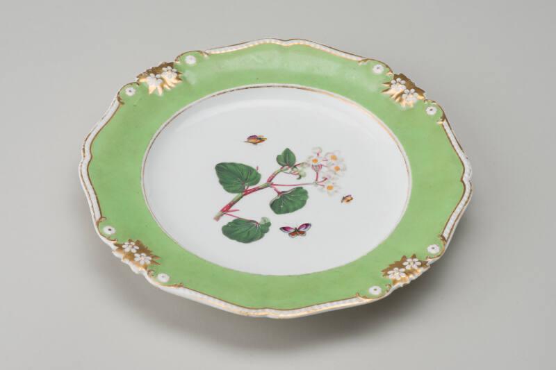 Green And Floral Plate