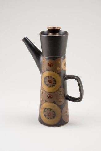 Dark Brown Stoneware Coffee Pot