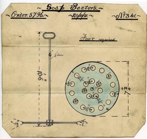 8 Drawings of Soap Machinery: Details of Soap Pans, Boilers, Beater and Truck