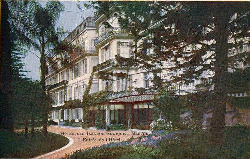 Cannes - Entrance to the Hotel des Iles-Britanniques, Menton 