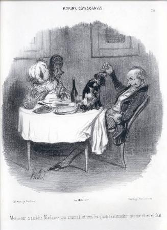 Moeurs Conjugales - Monsieur A Sa Bete, Madame Son Animal… by Honore Daumier