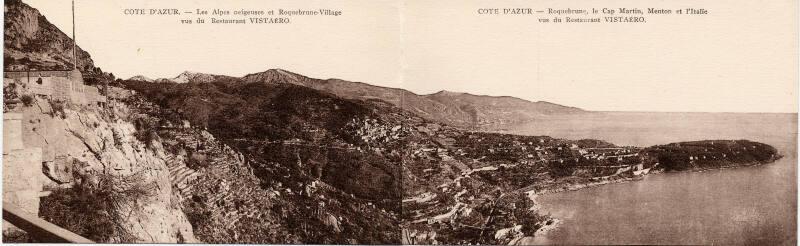 Cote d'Azur - View of the Alps, Roqueburne village and le Cap Martin 