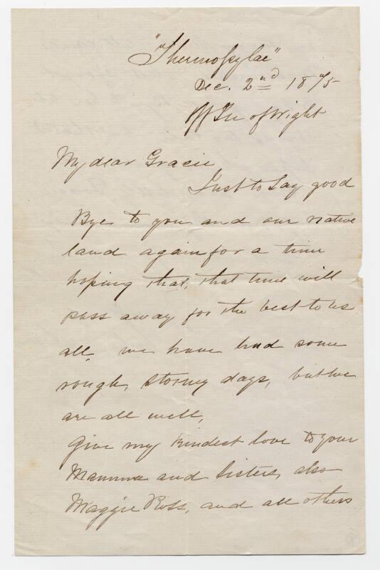 Private Letters written by Captain Charles Matheson to "My dear Gracie"