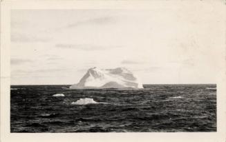 Black and white photograph of whaling scene "baby iceberg"