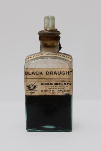 Black Draught from a ship's medicine chest from an Aberdeen trawler wrecked On Hoy