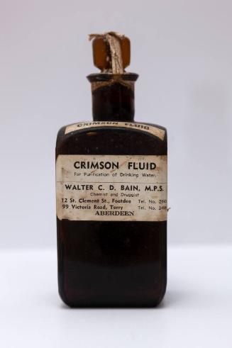 Crimson Fluid from Ship's Medicine Chest, From An Aberdeen Trawler Wrecked On Hoy