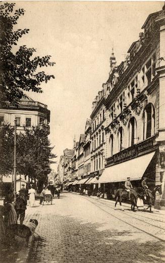 Koblenz - Street scene featuring men on horseback 