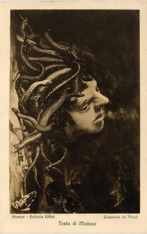 Florence - 'Medusa' by Leonardo da Vinci at the Gallery Uffizi 