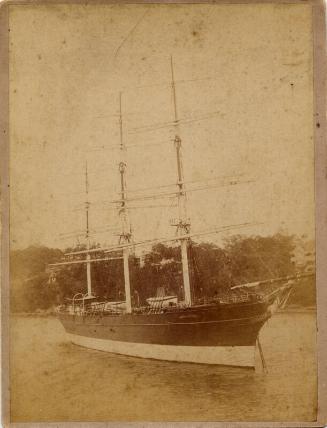 sepia toned photograph of clipper ship 'romanoff'