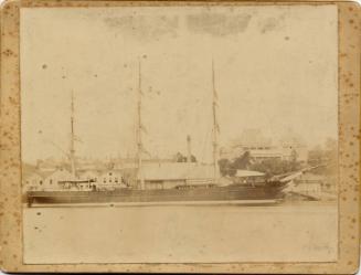 sepia toned photograph of clipper ship 'romanoff' (side-on view)