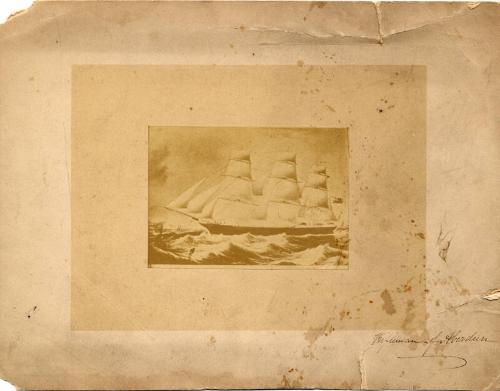 sepia toned photograph (possibly of a painting) of clipper 'rifleman'