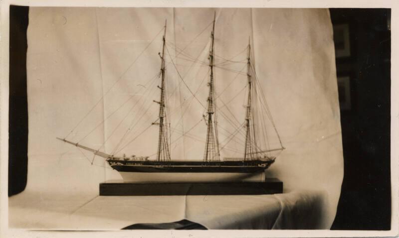 b/w photo of model of clipper 'anglo saxon'