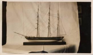 b/w photo of model of clipper 'anglo saxon'