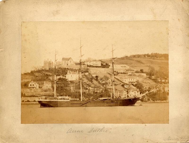 sepia toned photograph of clipper ship 'anne duthie'