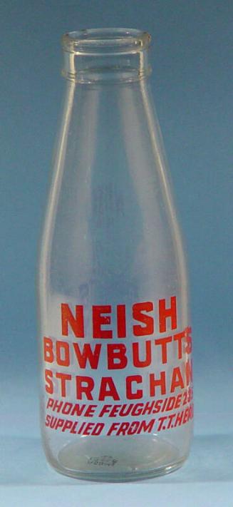 One Pint Milk Bottle in associated with Neish Bowbutts Dairy