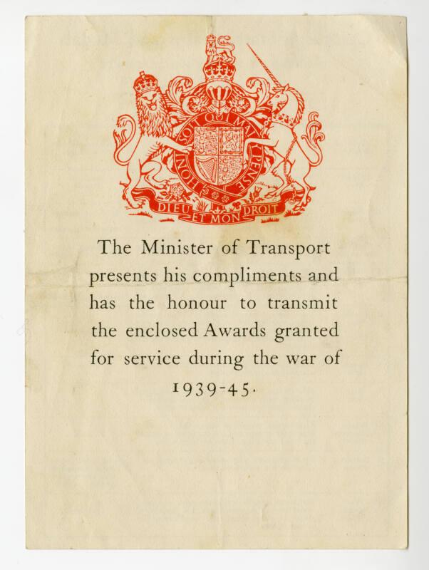 List of awards granted during World War II service, 1939-1945