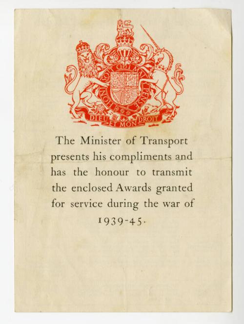 List of awards granted during World War II service, 1939-1945