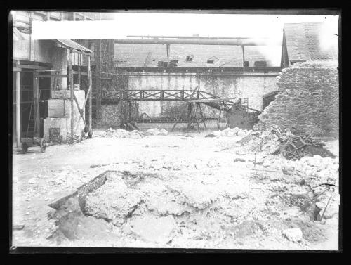 Glass Photographic Negative Aberdeen Gas Works Coke Yard with Coke Lift at Rear