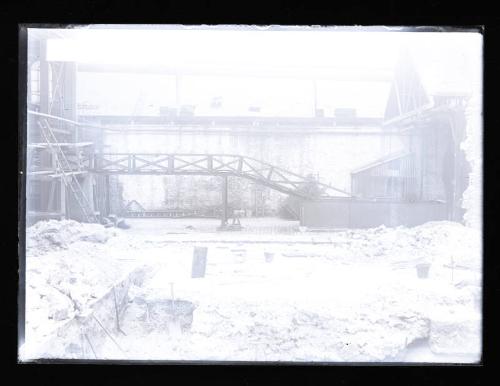 Glass Photographic Negative Aberdeen Gas Works Coke Yard with Coke Lift at Rear