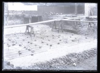 Glass Photographic Negative Aberdeen Gas Works Coke Yard Showing Foundations Fully Pegged Out.