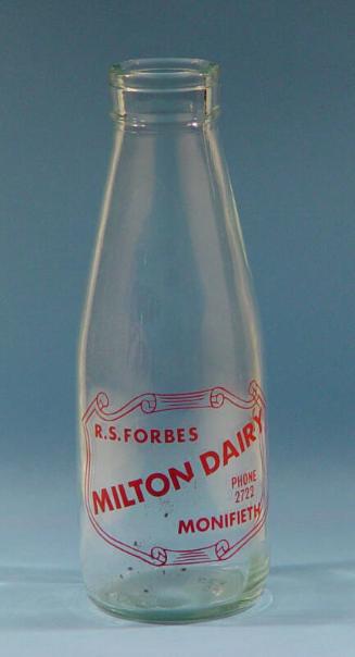 One Pint Milk Bottle in associated with Milton Dairy