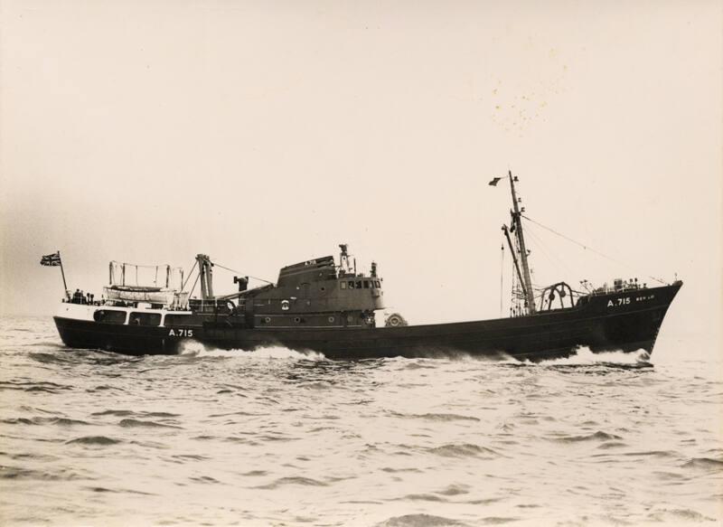 Black and white photograph showing starboard view of Ben Lui