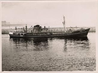 Black and white photograph showing starboard view of the trawler Avonriver