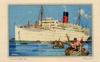 Colour postcard of the Cunard White Star ship "Franconia"