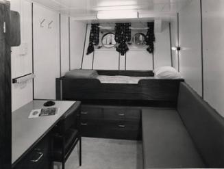 Black And White Photograph of typical crew cabin on the Chemical Tanker Silverharrier