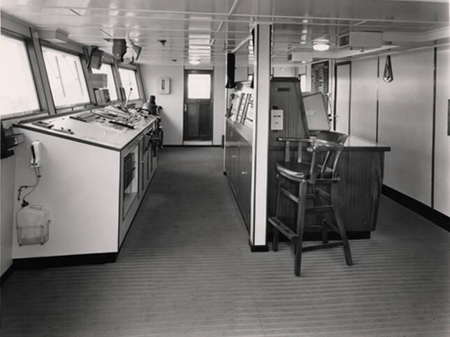 Black And White Photograph of the bridge on the Chemical Tanker Silverharrier