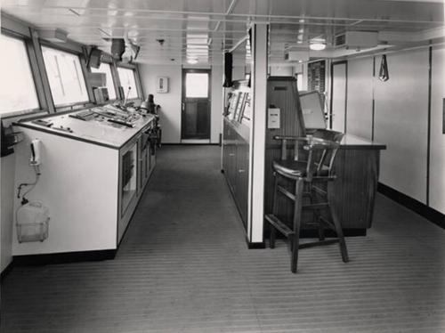 Black And White Photograph of the bridge on the Chemical Tanker Silverharrier