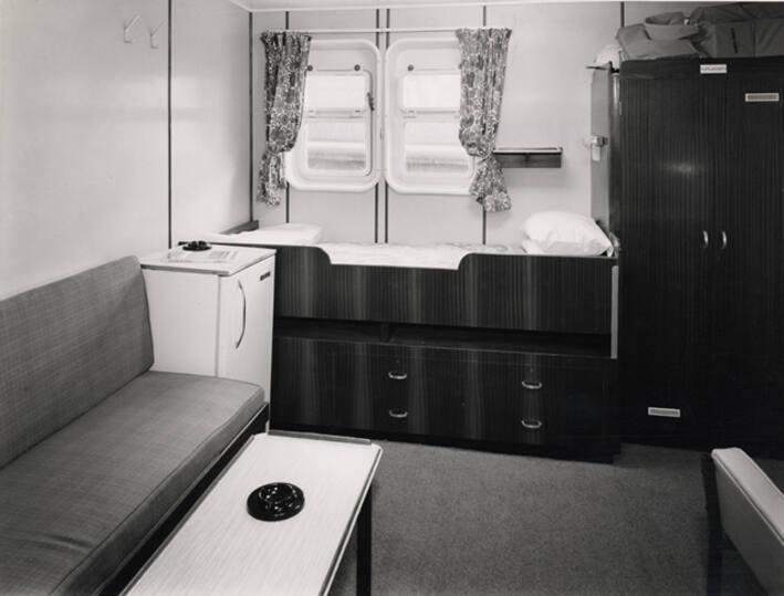 Black And White Photograph of junior officer's accomodation on the Chemical Tanker Silverharrie…