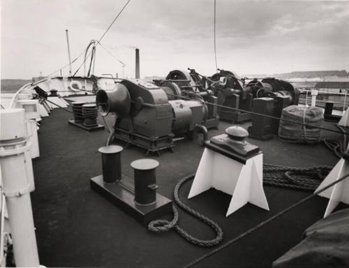 Black And White Photograph of foc'sle of the Chemical Tanker Silverharrier