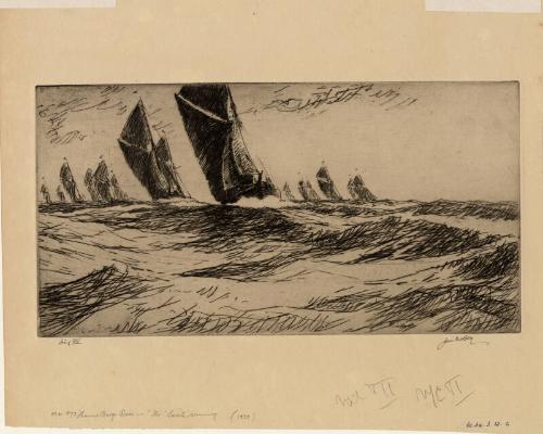 The Thames Barge Race:The Sarah Winning by 
James McBey