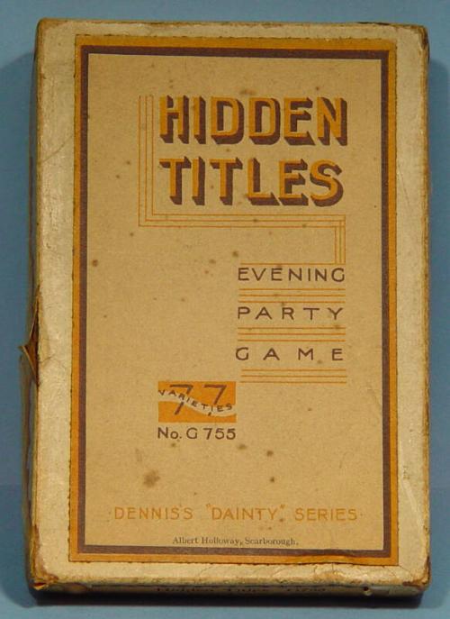 Hidden Titles - Boxed Card Game by Albert Holloway