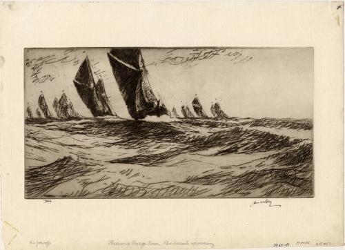 The Thames Barge Race - The Sarah Winning by James McBey