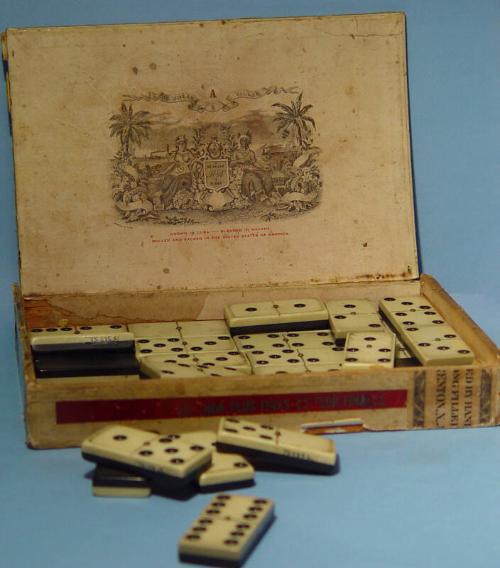 Dominoes Set In Cuban Cigar Box