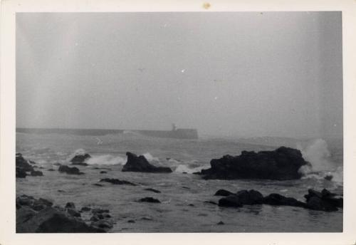 Photograph Showing The South Breakwater In Stormy Conditions