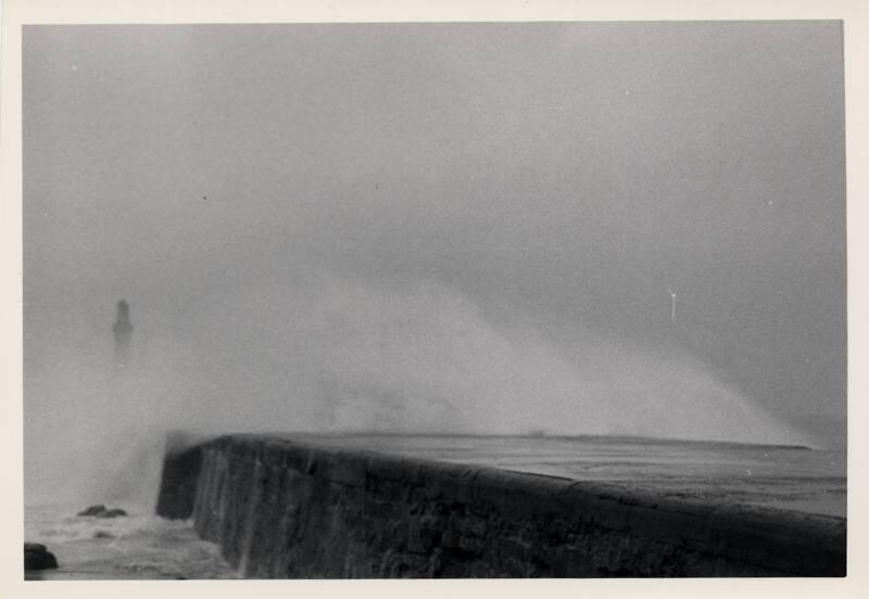Photograph Showing The South Breakwater In Stormy Conditions