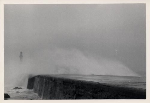 Photograph Showing The South Breakwater In Stormy Conditions