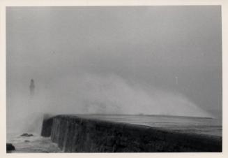 Photograph Showing The South Breakwater In Stormy Conditions