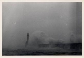 Photograph Showing The South Breakwater In Stormy Conditions