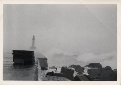 Photograph Showing The South Breakwater In Stormy Conditions