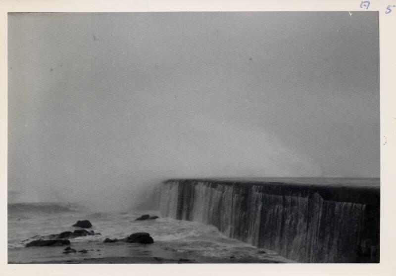 Photograph Showing The South Breakwater In Stormy Conditions