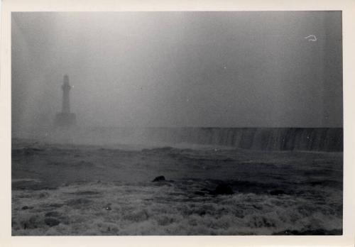 Photograph Showing The South Breakwater In Stormy Conditions