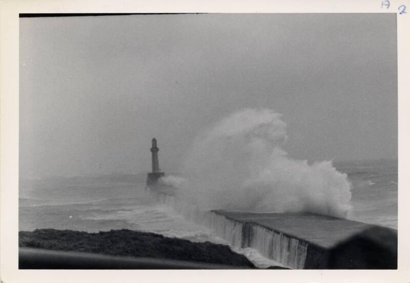 Photograph Showing The South Breakwater In Stormy Conditions