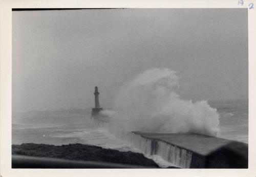 Photograph Showing The South Breakwater In Stormy Conditions