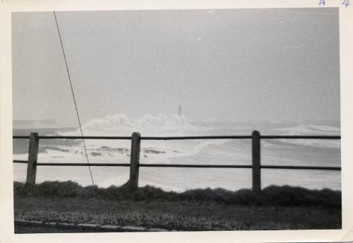 Photograph Showing The South Breakwater In Stormy Conditions